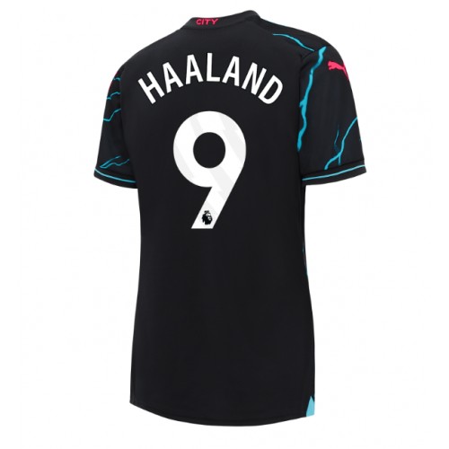 Dámy Fotbalový dres Manchester City Erling Haaland #9 2023-24 Třetí Krátký Rukáv